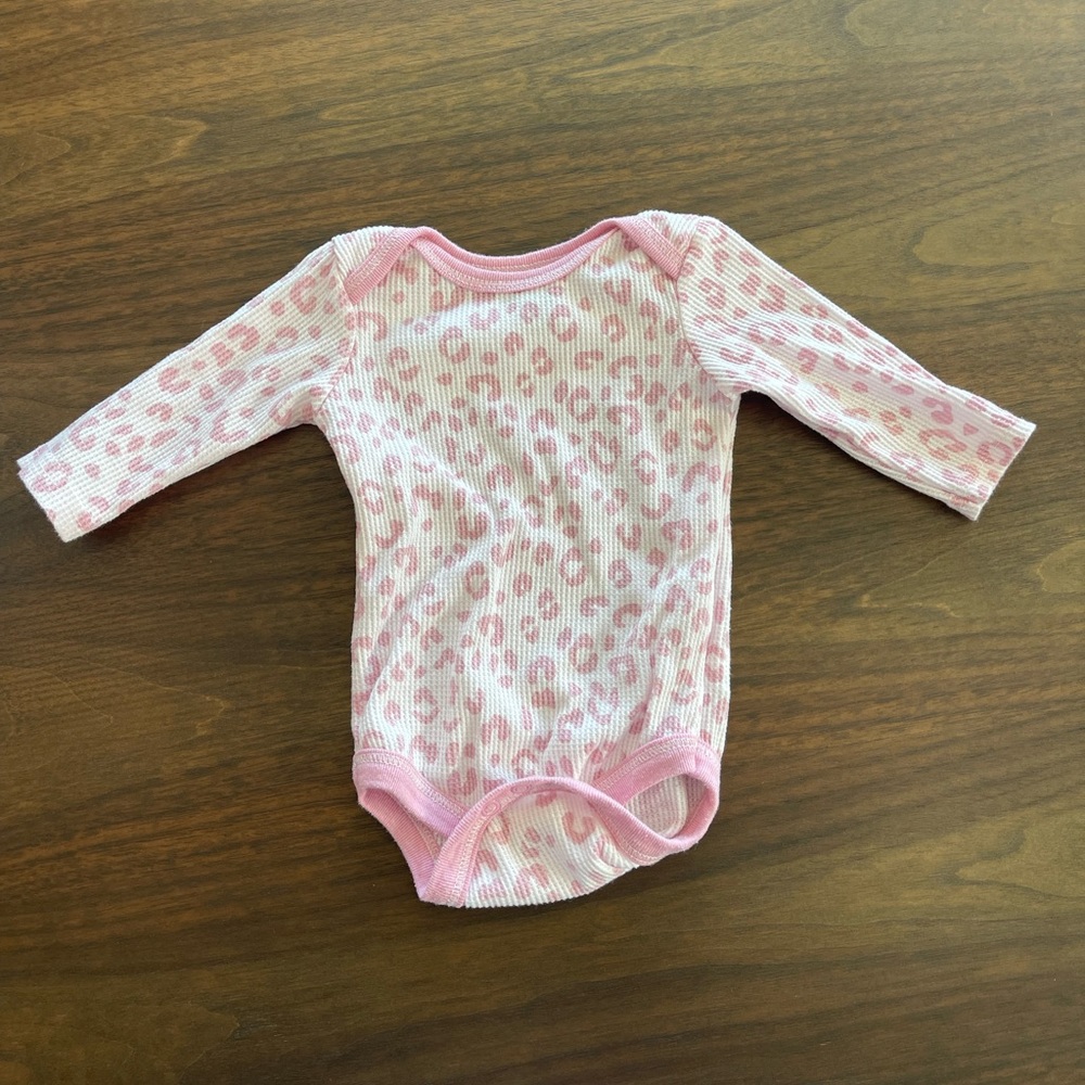 0-3 months Cheeta Print Chick Pea Onesie